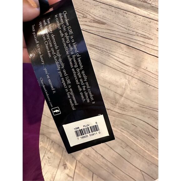 Cherokee Luxe Plum Berry Pull On Drawstring Scrub Pants Size Small New - Picture 4 of 6